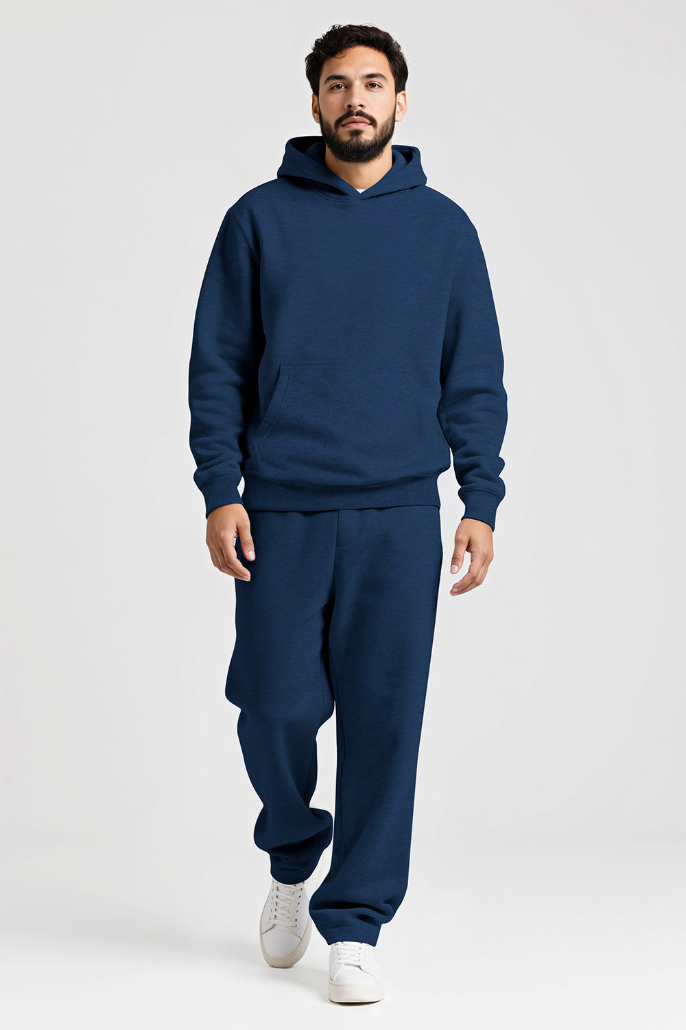 Men Pulloverl Hoodie Set - Blue