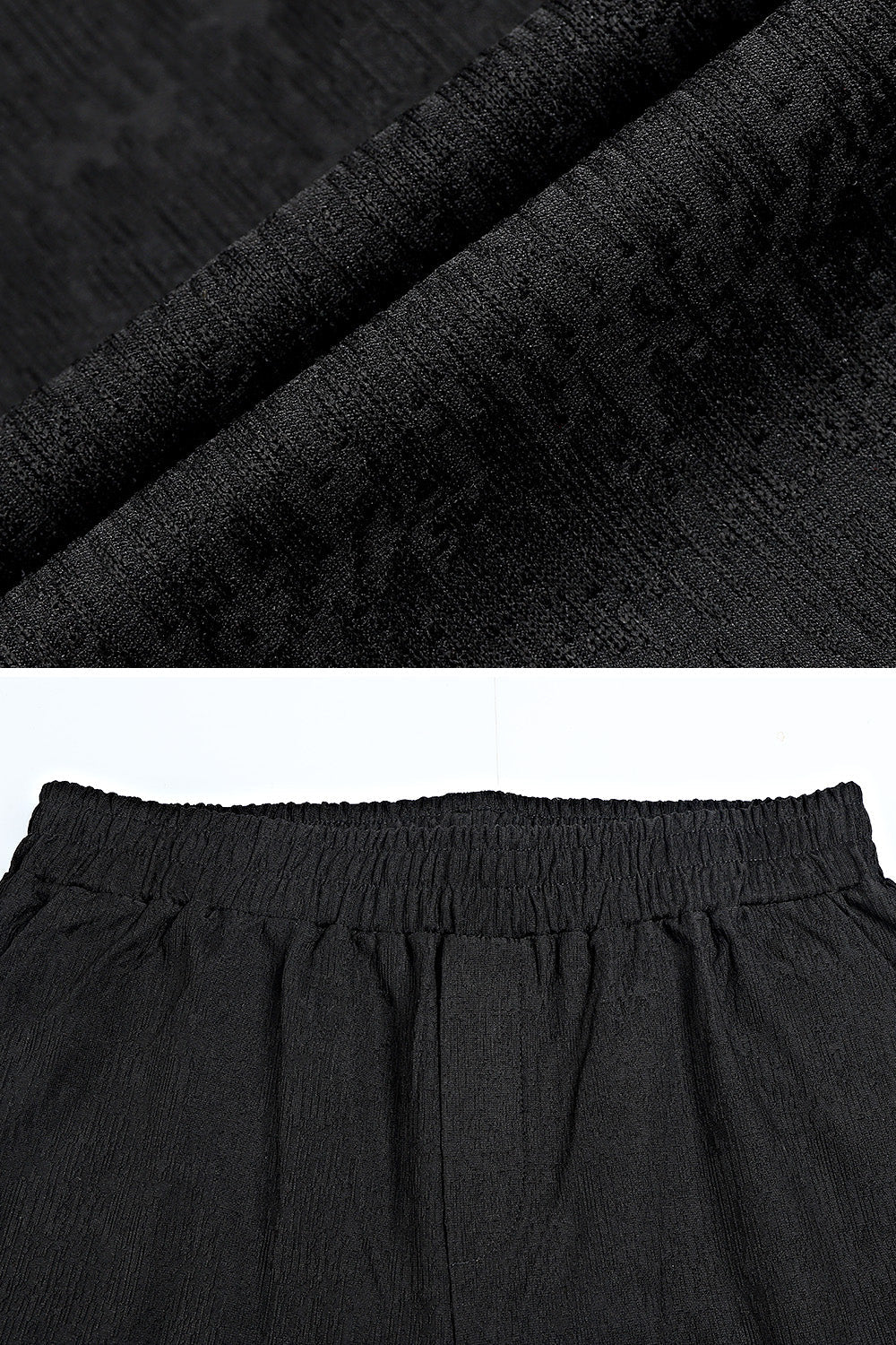 Men Textured Knitting Set - Black