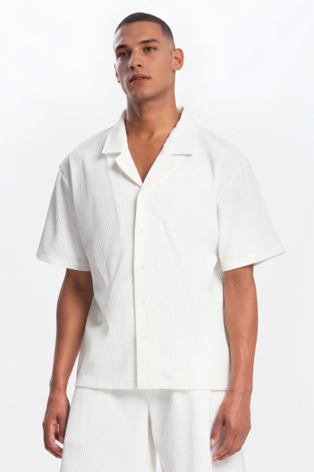 The Pleated Men Summer Suits - White