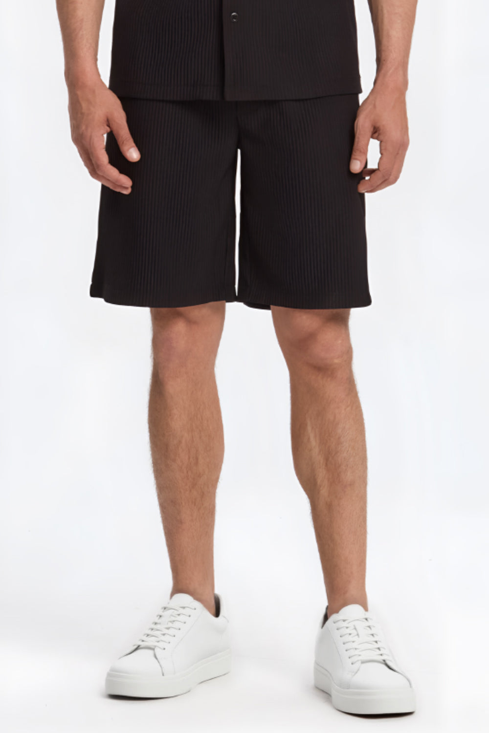 The Pleated Men Summer Suits - Black