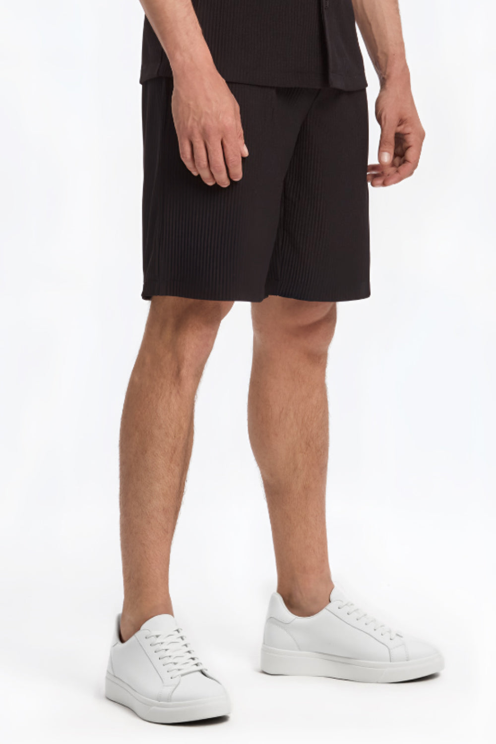 The Pleated Men Summer Suits - Black