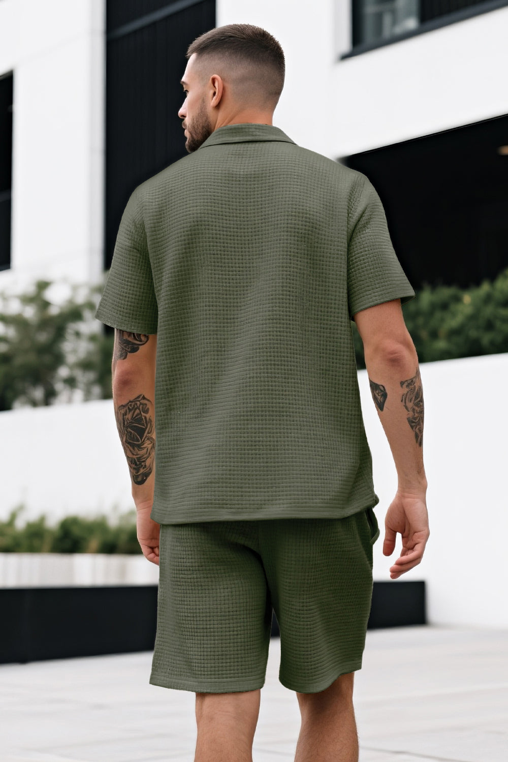 Men's Grid Pattern Texture Set - Green