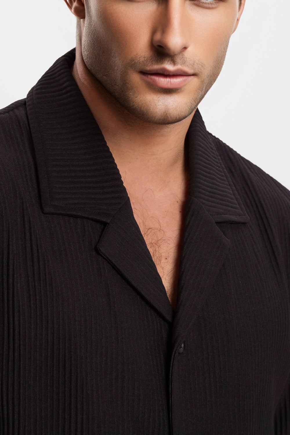 The Pleated Men Summer Suits - Black
