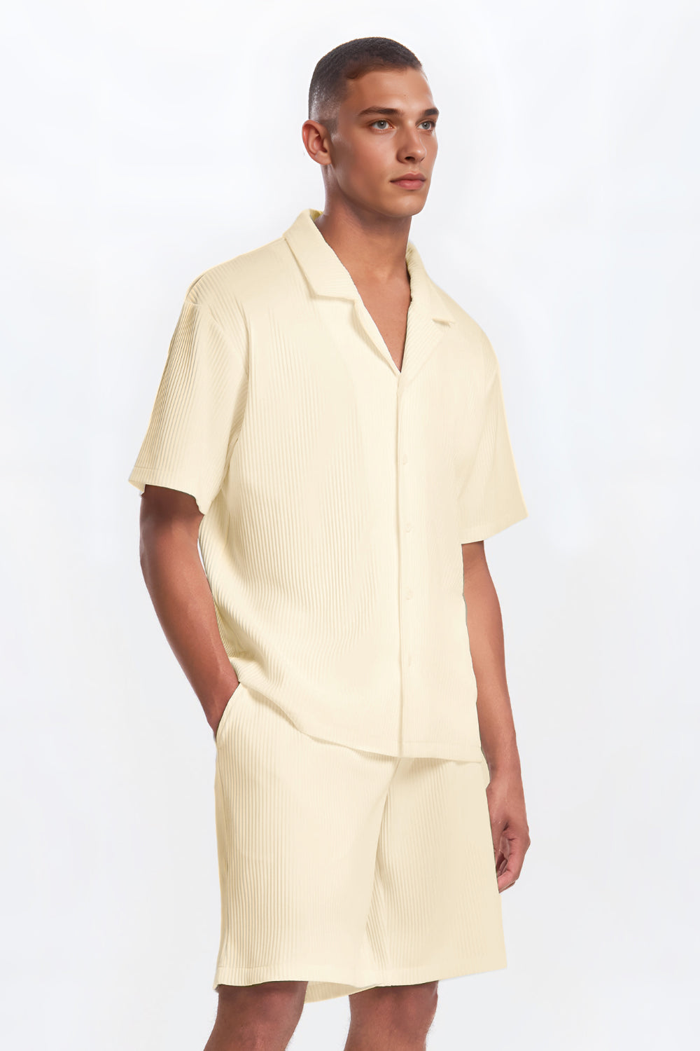 The Pleated Men Summer Suits - Khaki