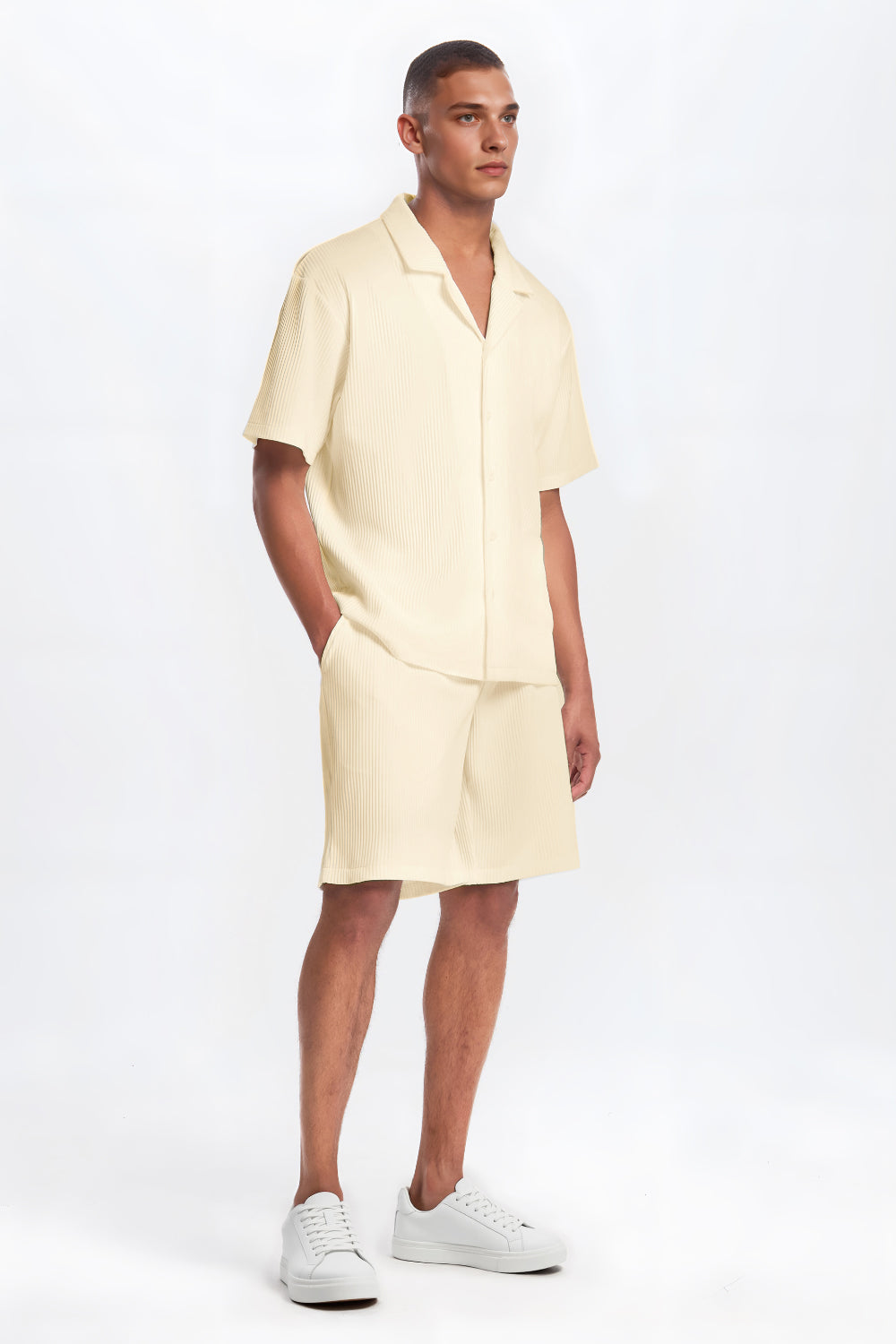 The Pleated Men Summer Suits - Khaki