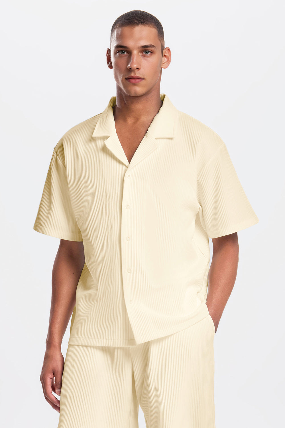 The Pleated Men Summer Suits - Khaki