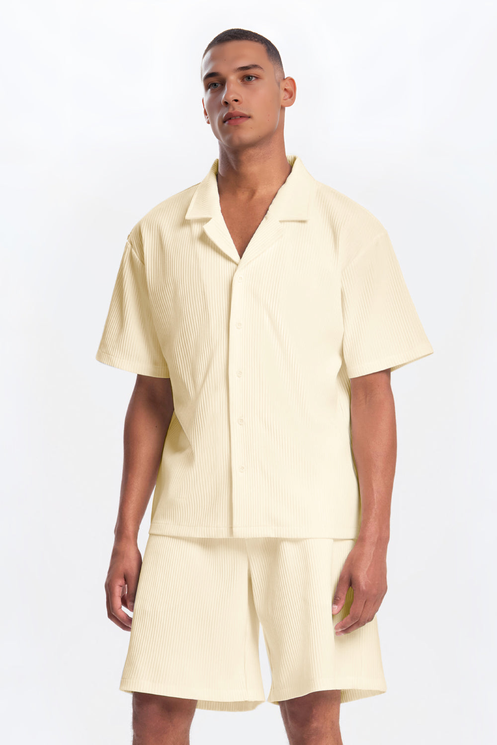 The Pleated Men Summer Suits - Khaki