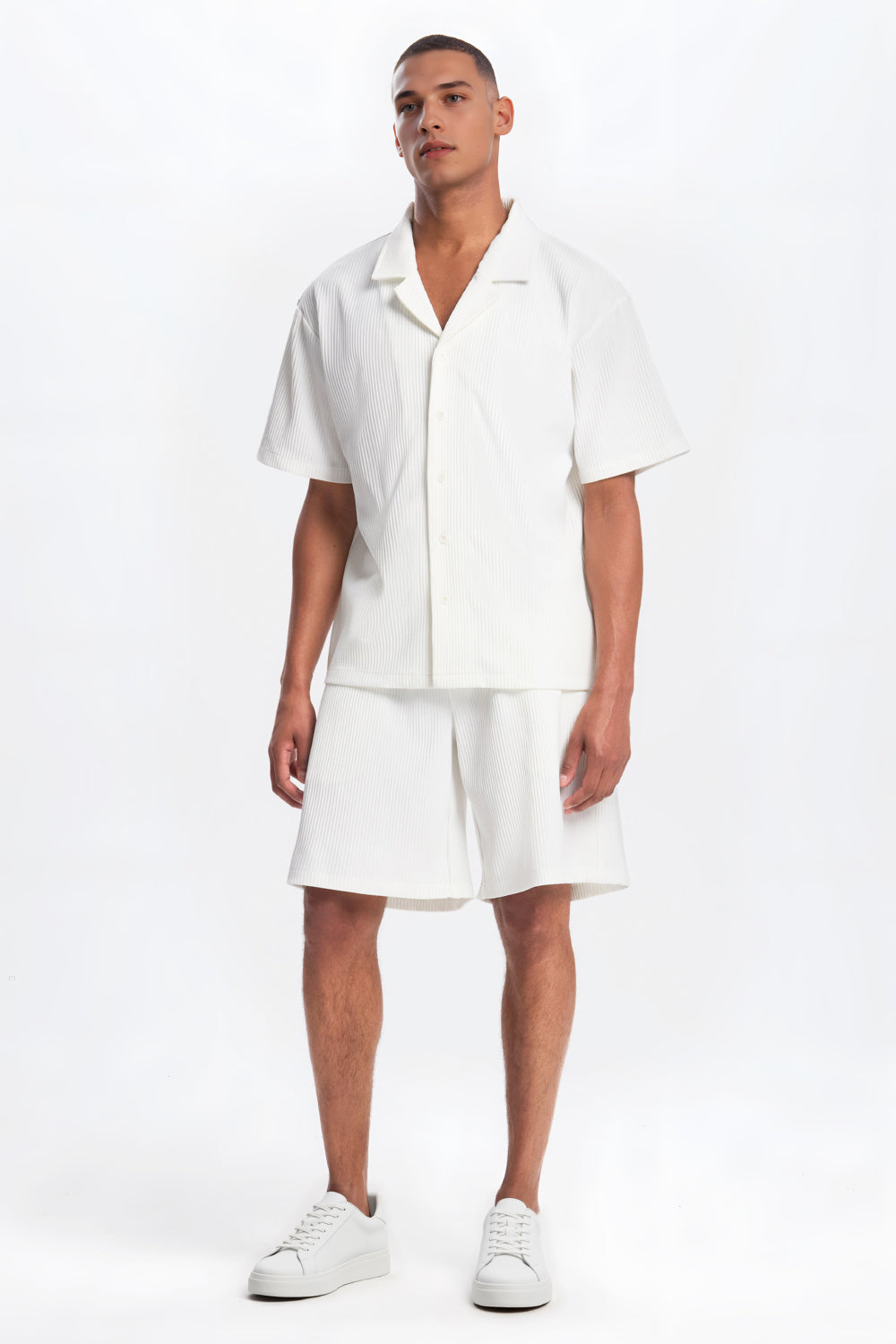 The Pleated Men Summer Suits - White