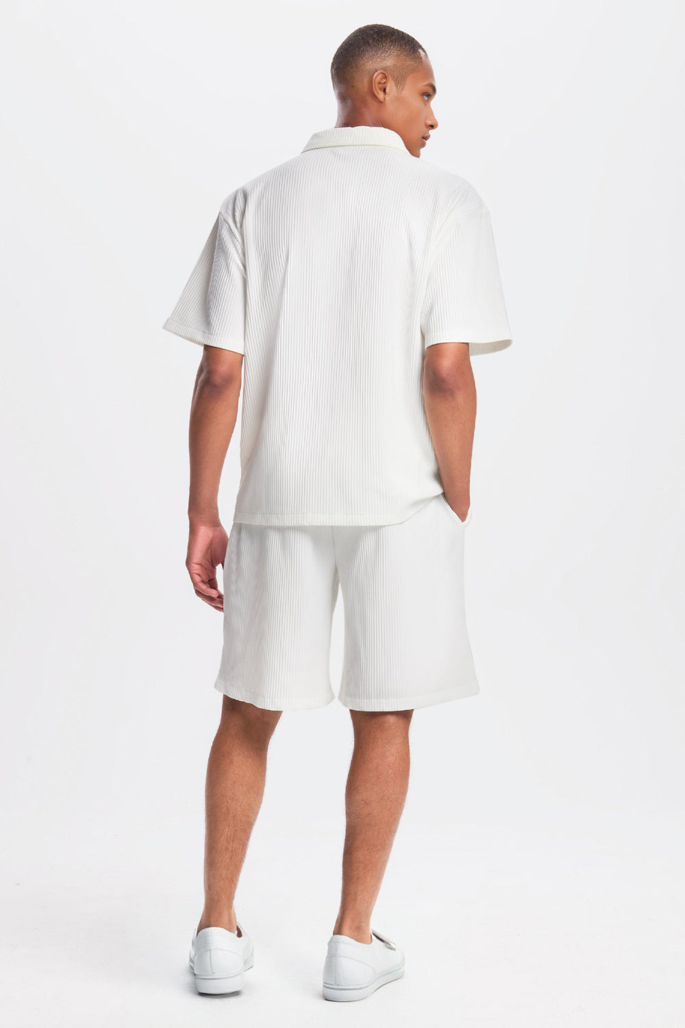 The Pleated Men Summer Suits - White